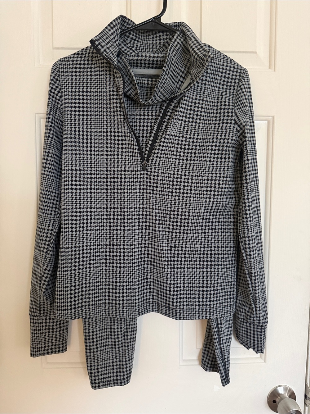 Women’s Gray and Black Plaid Matching Set
